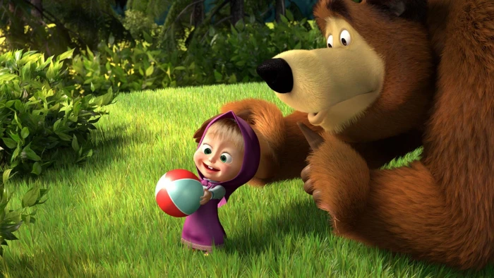 nature green grass forest clearing lake bears Masha and the Bear 2k