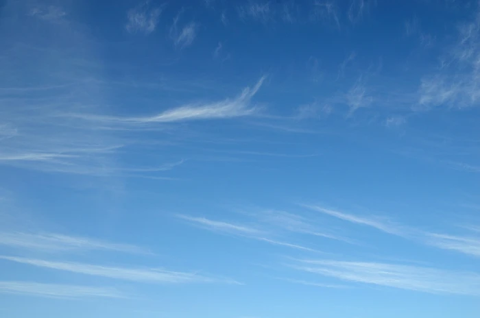 sky covered with cirrus clouds blue background white nature 2k