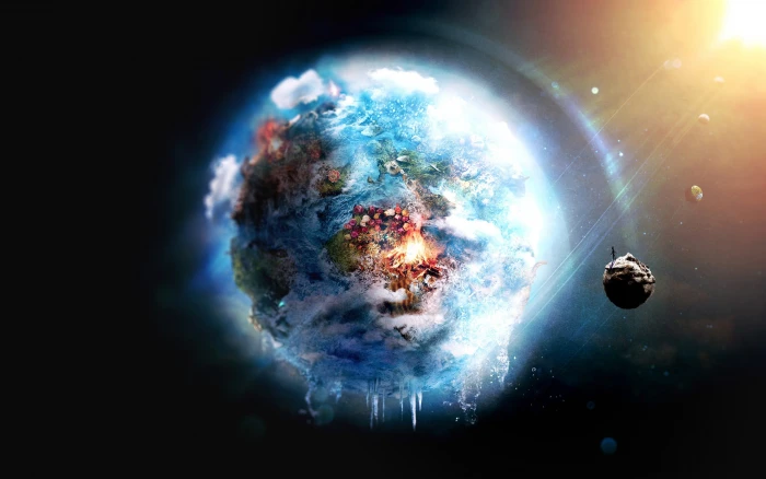 the solar system digital wallpaper planet illustration Earth 2k