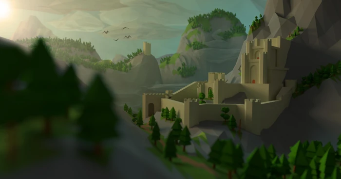 the witcher 3 wild hunt kaer morhen low poly castle mountain 2k 4k