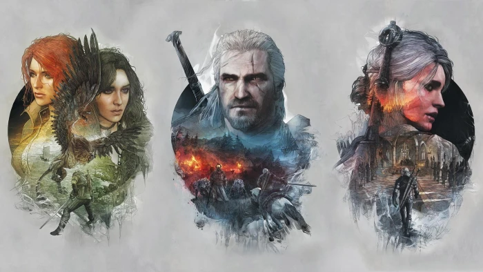 The Witcher digital wallpaper Geralt of Rivia 3 Wild Hunt 2k