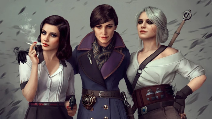 Video Game Crossover Bioshock Infinite Ciri The Witcher 2k