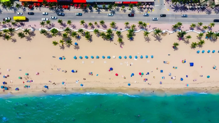birds eye photography of vehicle near seashore fort lauderdale 2k