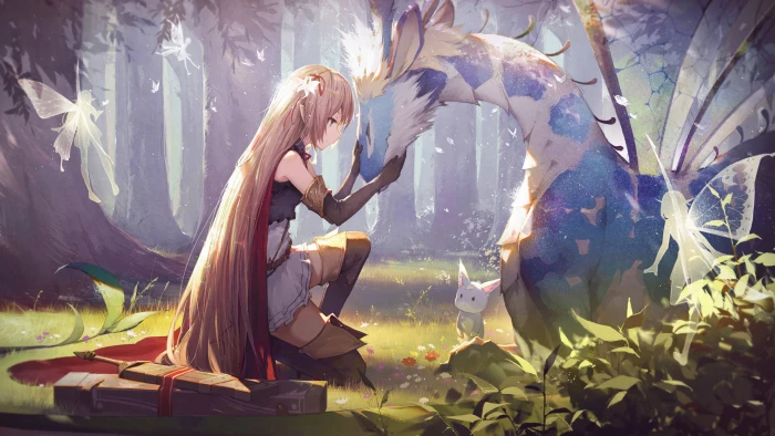 brown haired female anime character girls dragon Shadowverse 2k