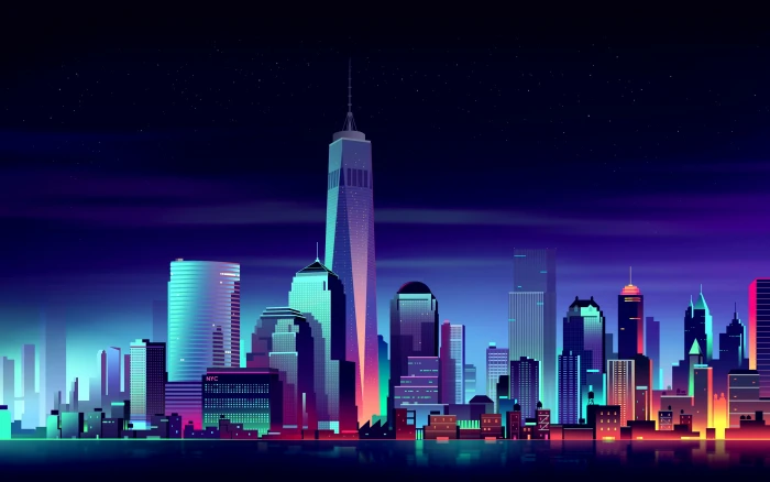 city buildings illustration during night time 2k