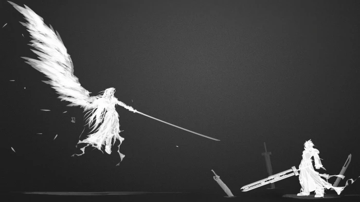 Final Fantasy illustration VII Sephiroth Cloud Strife 2k