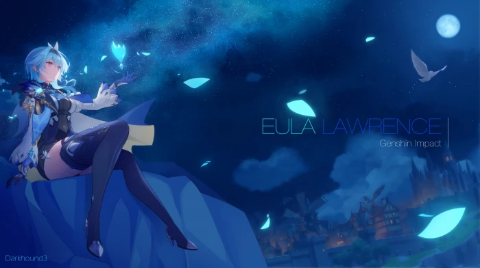 Genshin Impact anime girls Eula impact thighs 2k 4k