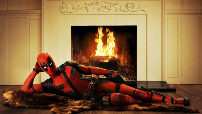 Marvel Deadpool Ryan Reynolds movies fireplace fire natural phenomenon 2k