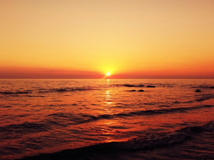 sunset beach water sky sea scenics nature beauty in 2k
