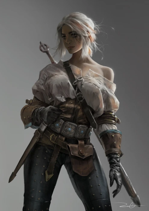 Vinci R video game girls characters white hair 2k