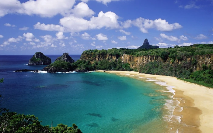 white and blue above ground pool Brazil beach cliff water 2k