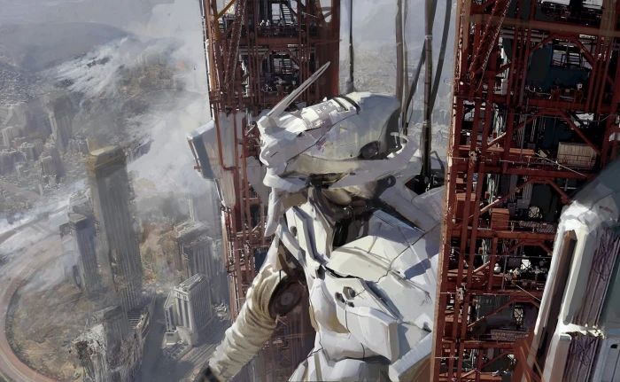 white robot wallpaper artwork science fiction Neon Genesis Evangelion 2k