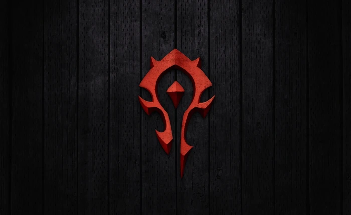 World of Warcraft Horde Sign red logo on black background 2k