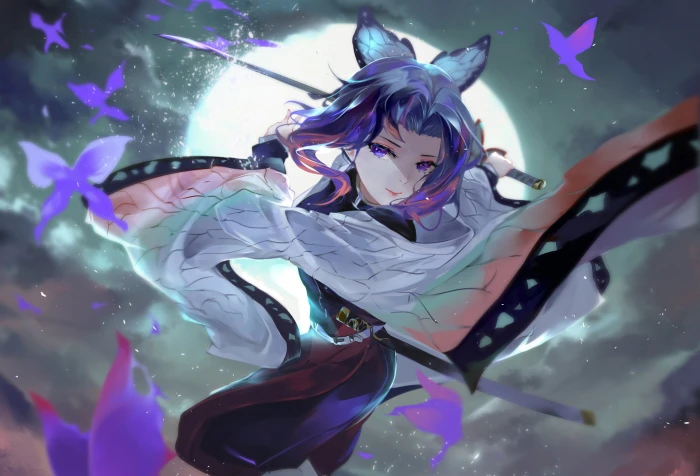 anime girls digital art artwork portrait Kimetsu no Yaiba 2k