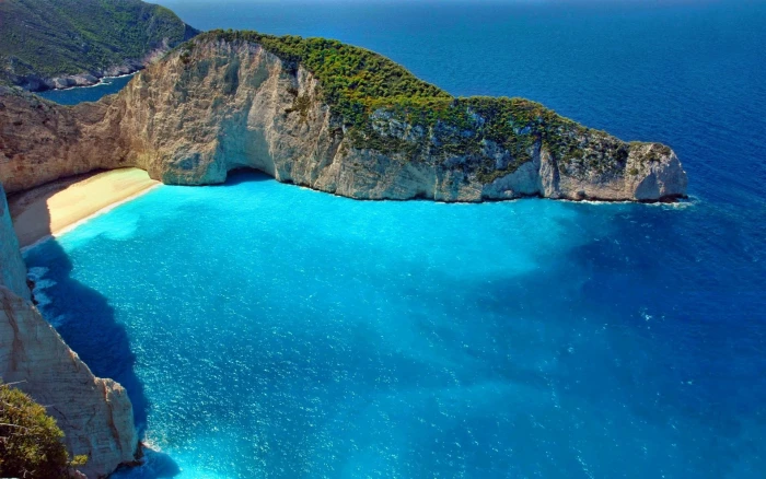 body of water beach cliff summer turquoise Zakynthos nature 2k