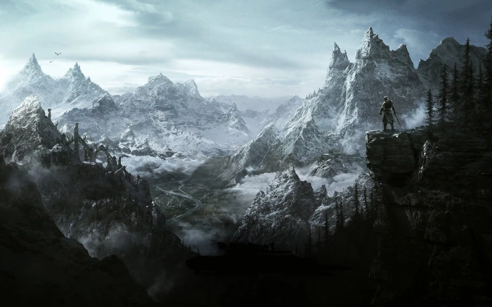 game wallpaper The Elder Scrolls V Skyrim mountain beauty in nature 2k