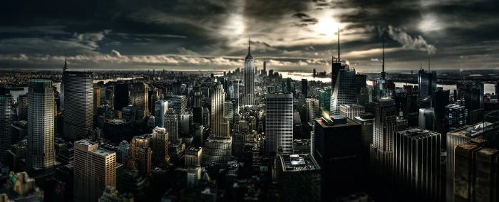 gray concrete buildings landscape view of city Manhattan 2k