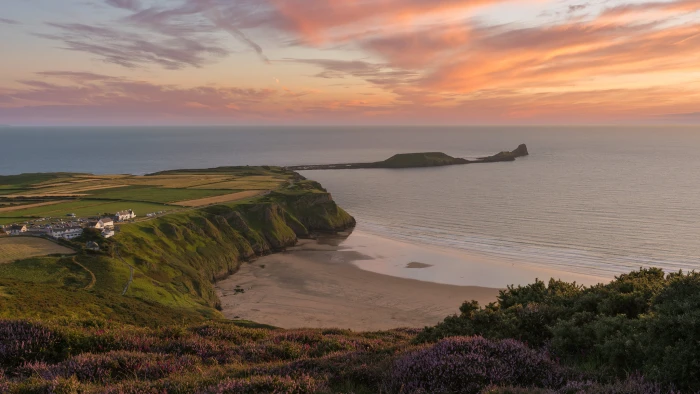 green island worms head Rhossili Bay beach heather 2k