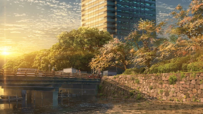 Kimi no Na Wa Your Name landscape cityscape building river 2k