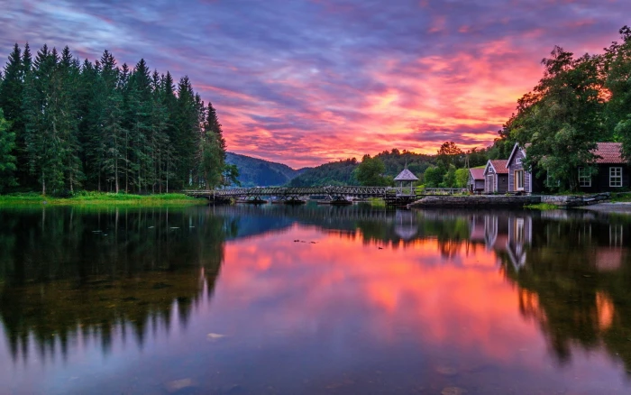laptop backgrounds nature images reflection water 2k