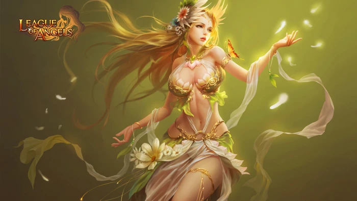 League of Angels characters Beauty Girl Sylvia and nature Desktop Background 2k
