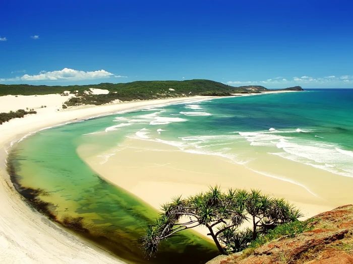 nature beach sea waves water scenics land sky 2k