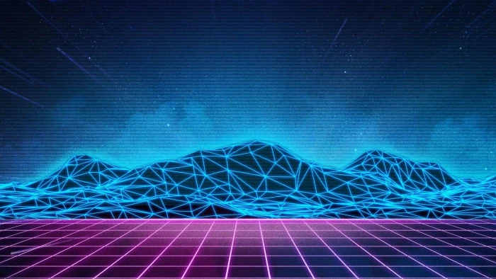 retrofuture digital art synthwave light retrowave line 2k