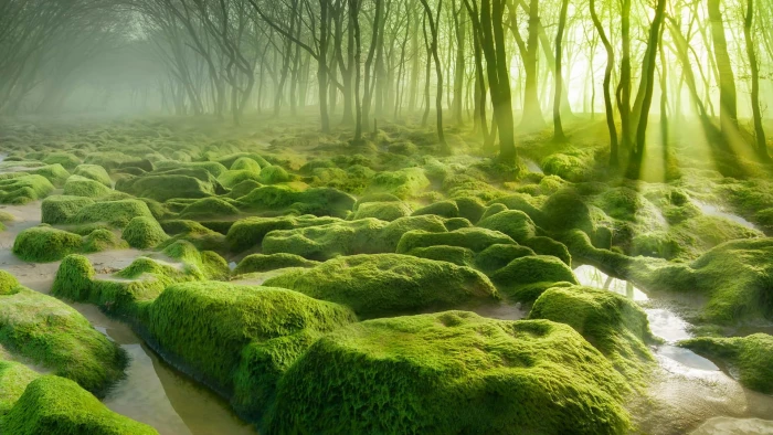 river surrounded by trees at daytime landscape nature water 2k