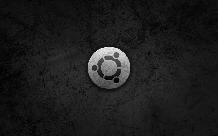 round gray logo Linux GNU Ubuntu no people high angle view 2k