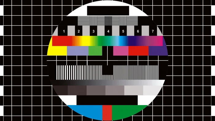 test card digital art monoscope numbers TV black background 2k 4k