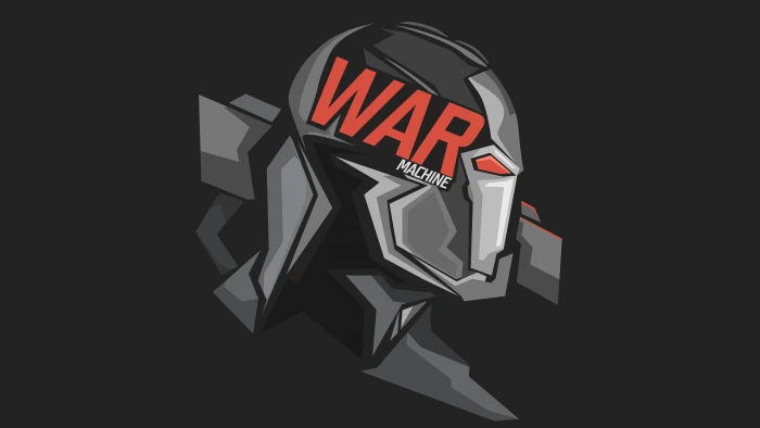 War Machine Headshot Marvel Comics Dark background Minimal 2k 4k 5k 8k