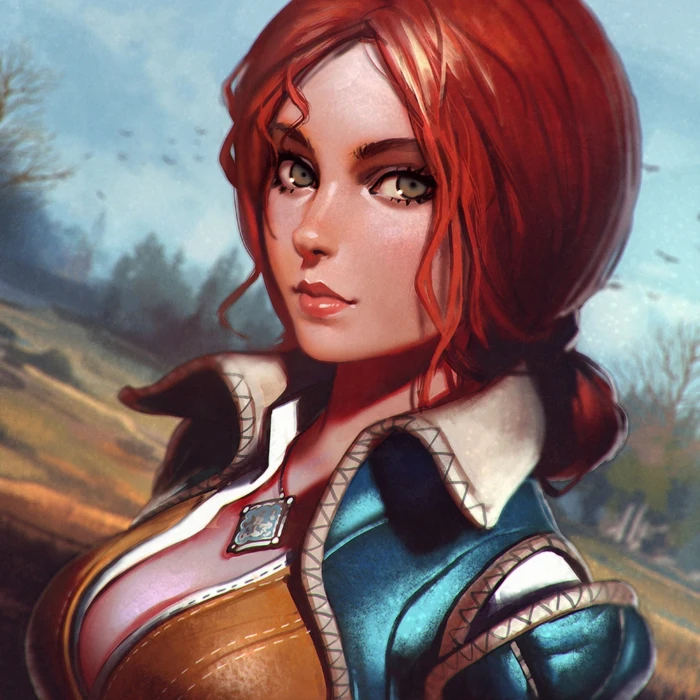 brown haired female cartoon character Triss Merigold CD Projekt RED 2k