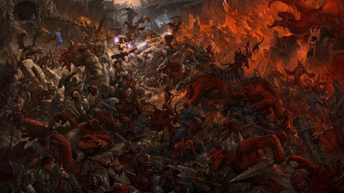 kinds of demons digital wallpaper Warhammer battle backgrounds 2k