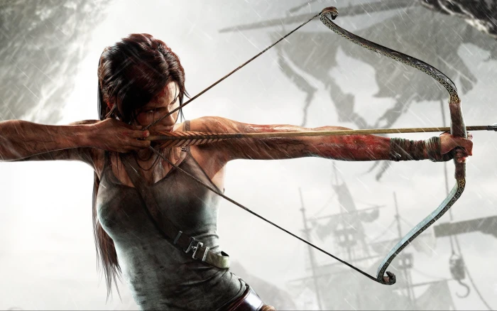 Tomb Raider Lara Croft digital wallpaper video games bow arrows 2k