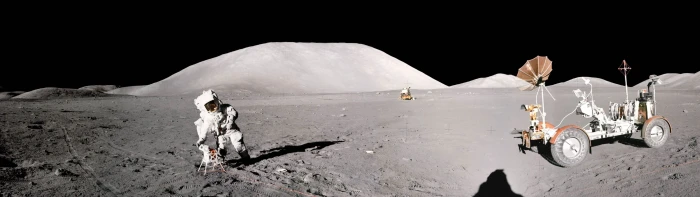 white astronaut suit exploration space multiple display dual monitors 2k 4k