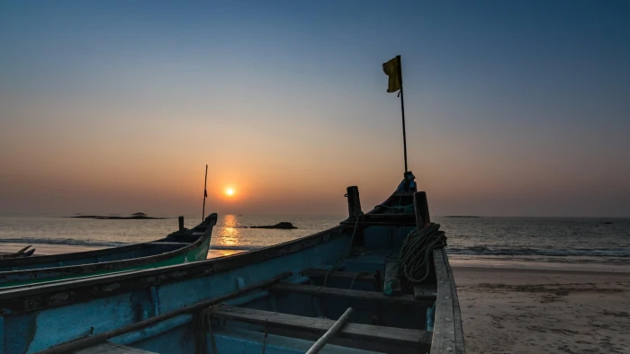 india nature beach sunset arabian sea boat boats mangalore 2k 4k