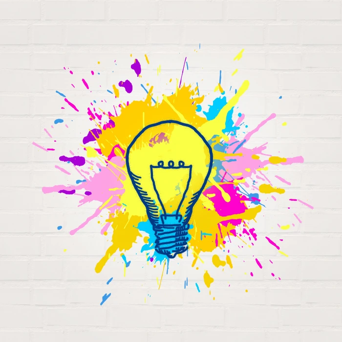 Painted Lightbulb Creativity and Imagination Concept Abstract 2k