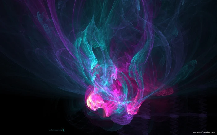 purple pink and teal abstract digital wallpaper art 2k