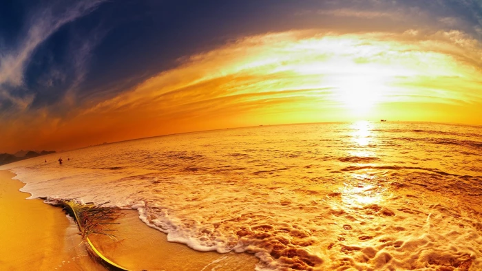 sea sunset sky beach sunlight horizon water 2k