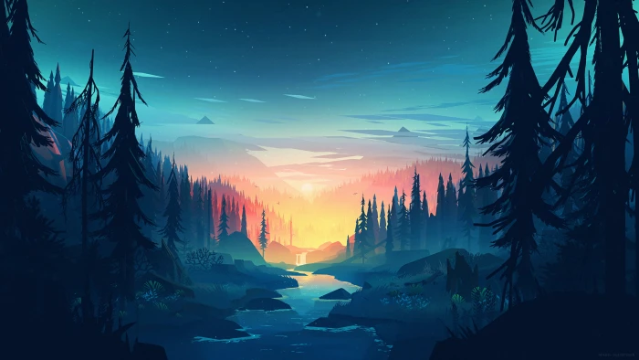 silhouette of trees and riverwallpaper river surrounded by 2k