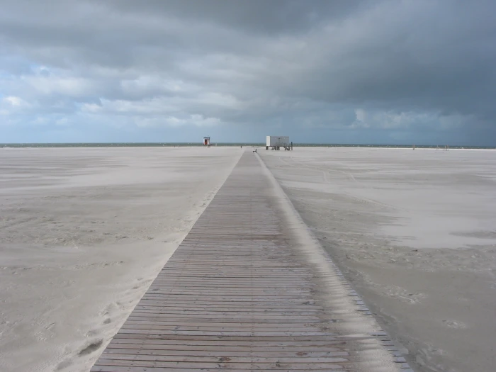 amrum germany nordsee beach cloud sky land sea sand 2k