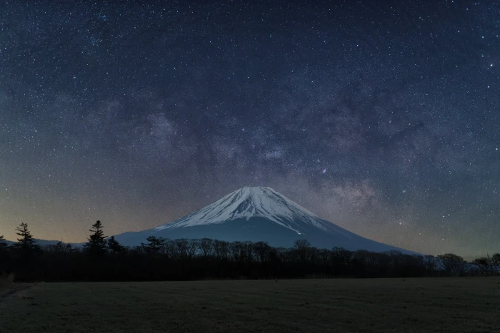 gray mountain Mount Fuji nature mountains sky Japan night 2k