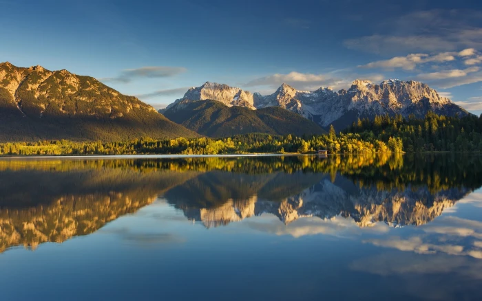 landscape photography of body water near mountains nature 2k