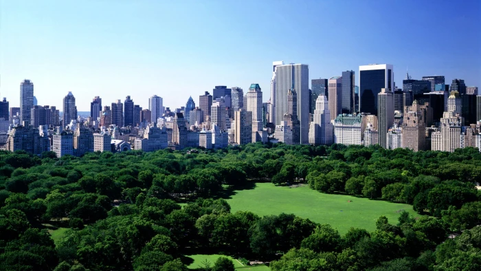 high rise buildings nature cityscape New York City USA Central Park 2k