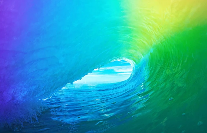 multicolored ocean wave wallpaper iPad iPhone colorful water 2k