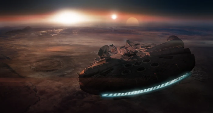 Star Wars Millennium Falcon digital wallpaper sky nature space 2k 4k 5k