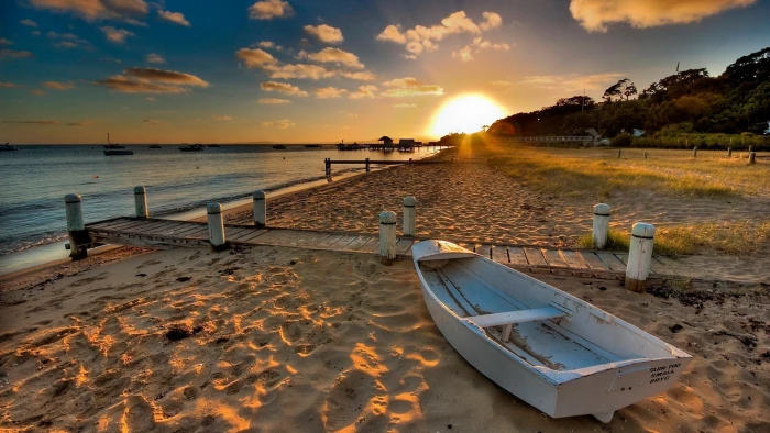 beach sky boat Sun sea 2k