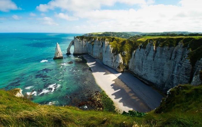 Cliff Beach Ocean Landscape Coast HD nature 2k