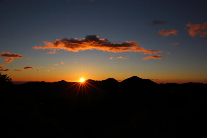sunrise scenery nature landscape mountain shadow silhouette 2k 4k 5k