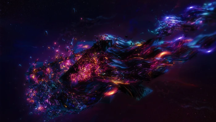 blue purple and orange digital wallpaper abstract art 2k